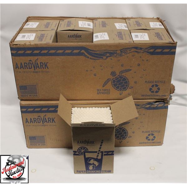 TWO CASES COLOSSAL 8.5" WHITE UNWRAPPED STRAWS