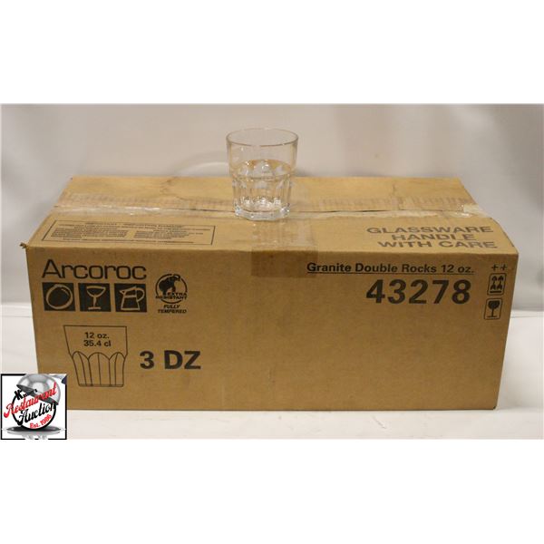 3 DOZEN 12 OZ GRANITE DOUBLE ROCKS GLASS
