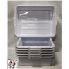 Image 1 : GROUP OF 6 NEW GLOBE WHITE BUS BINS -5"