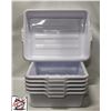 Image 1 : GROUP OF 6 NEW GLOBE WHITE BUS BINS -5"