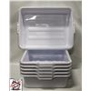Image 1 : GROUP OF 6 NEW GLOBE WHITE BUS BINS -5"