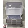 Image 1 : GROUP OF 6 NEW GLOBE WHITE BUS BINS -5"