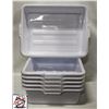Image 1 : GROUP OF 6 NEW GLOBE WHITE BUS BINS -5"