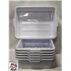Image 1 : GROUP OF 6 NEW GLOBE WHITE BUS BINS -5"