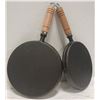 Image 2 : SET OF 2 NEW CAST IRON 8" GRIDDLE PANS