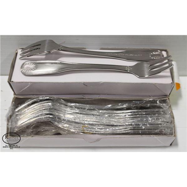2 DOZEN NEW SHELL OYSTER FORKS - JR 21962