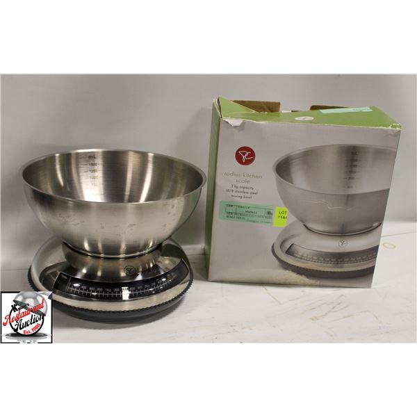 NEW 3KG RADIUS KITCHEN WEIGH SCALE 18/8 SS