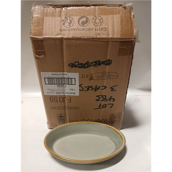 12 NEW ARCOROC SAGE GREEN TERRASTONE OVAL BAKERS