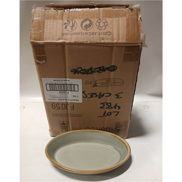 12 NEW ARCOROC SAGE GREEN TERRASTONE OVAL BAKERS