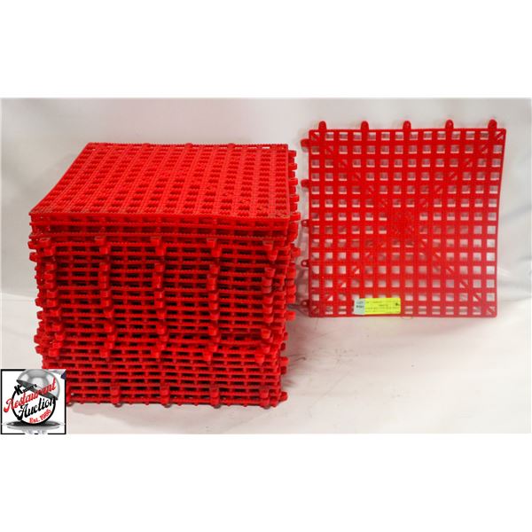 24 NEW SPILL-STOP 162-03 SHELF MATS - RED 12"X12"