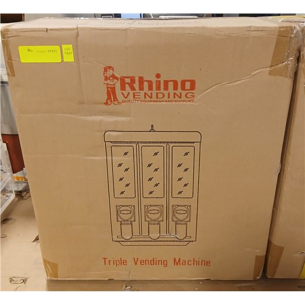 NEW RHINO TRIPLE HEAD COUNTERTOP VENDING MACHINE