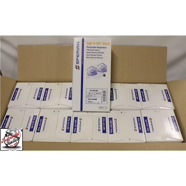 CASE OF 200 NIOSH SAFE-T-FIT PLUS MASKS- N95