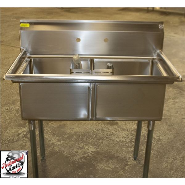 NEW CHEFS MATE DOUBLE 18" X 18" X 11" S/S SINK