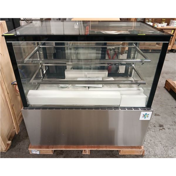 NEW 4' SQUARED GLASS REFRIGERATED DISPLAY CASE