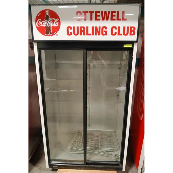 HA BROWN DUAL SLIDING GLASS DOOR UPRIGHT  DISPLAY