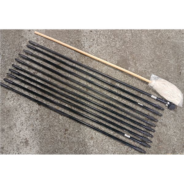 GROUP OF ASSORTED 60" THREADED BROOM/MOP HANDLES