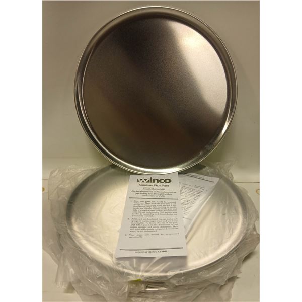12 NEW WINCO 12" ALUMINUM COUPE STYLE PIZZA TRAYS