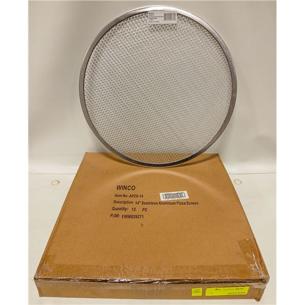 12 NEW WINCO 14" SEAMLESS PIZZA SCREENS