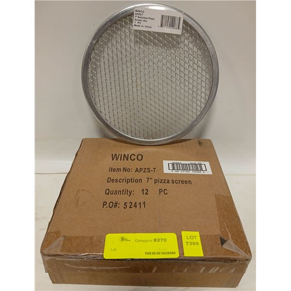 12 NEW WINCO 7" SEAMLESS PIZZA SCREENS