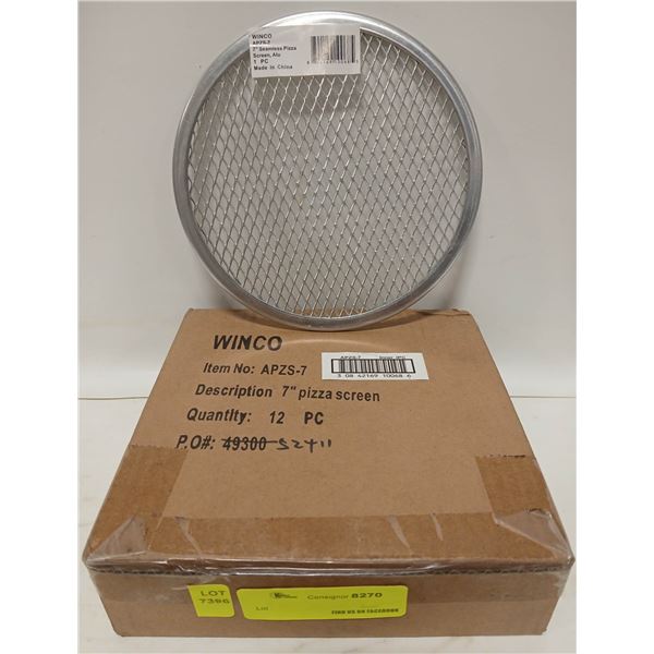 12 NEW WINCO 7" SEAMLESS PIZZA SCREENS
