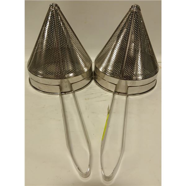 2 NEW WINCO 8" COURSE CHINA HAT STRAINERS