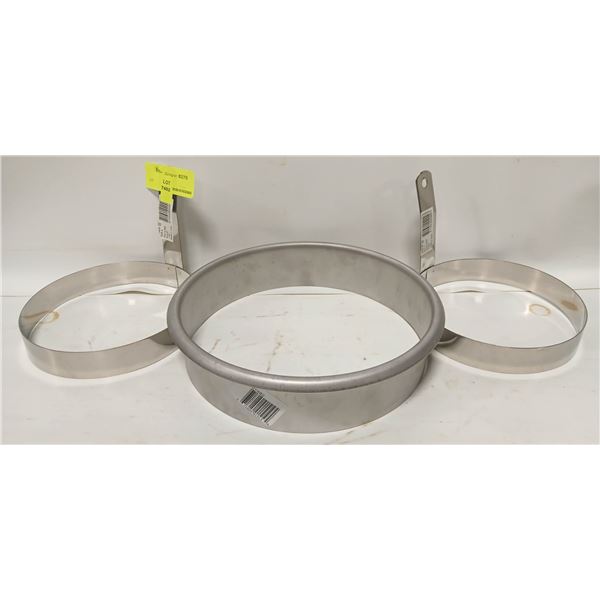 2 NEW WINCO ROUND EGG RINGS W/ 8" ROUND SOUP WARMR