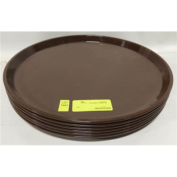 SIX NEW CAMBRO CAMTREAD CIRCULAR PLATTERS - 14"