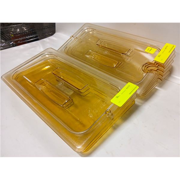 NINE NEW 1/3 SIZE POLYCARBONATE INSERT LIDS