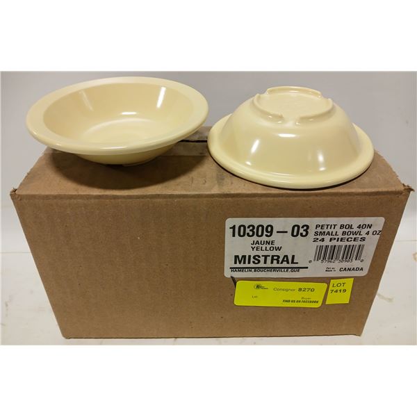 CASE OF 24 MISTRAL MELAMINE 4OZ SMALL BOWL - NEW