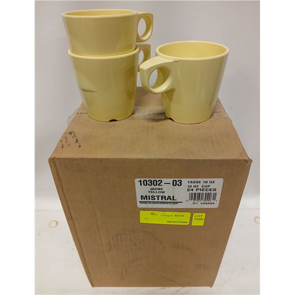 CASE OF 24 MISTRAL MELAMINE TASSE 10 OZ CUP - NEW