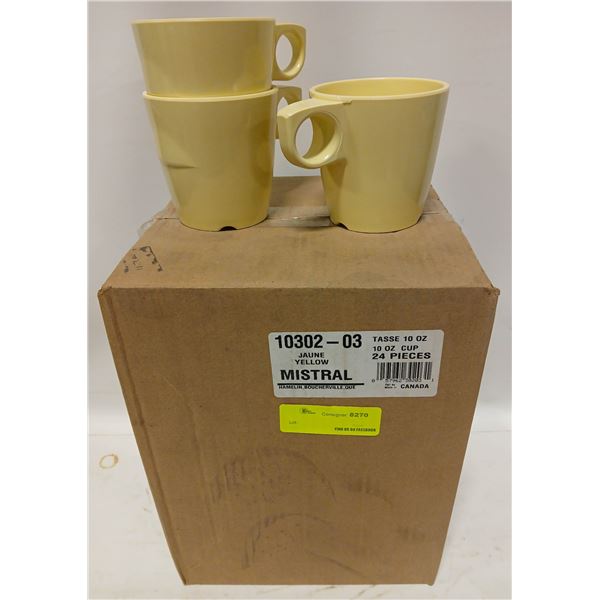 CASE OF 24 MISTRAL MELAMINE TASSE 10 OZ CUP - NEW