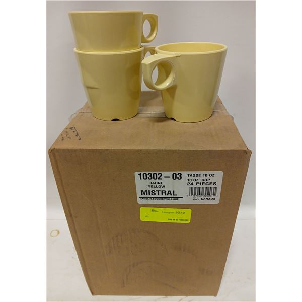 CASE OF 24 MISTRAL MELAMINE TASSE 10 OZ CUP - NEW