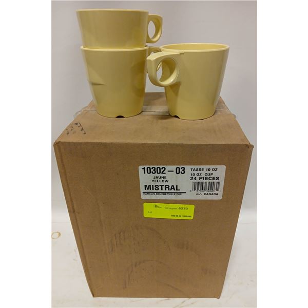 CASE OF 24 MISTRAL MELAMINE TASSE 10 OZ CUP - NEW