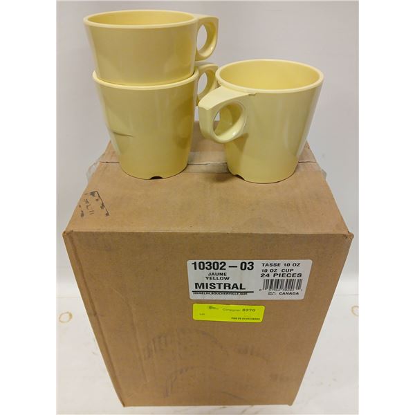 CASE OF 24 MISTRAL MELAMINE TASSE 10 OZ CUP - NEW