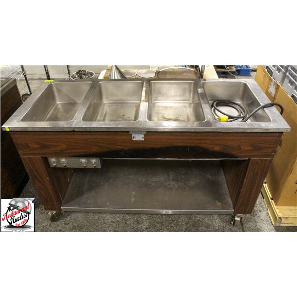 5' VOLLRATH ELECTRIC STEAM TABLE - 4 WELL