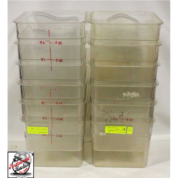12 CAMBRO 6 QT POLY INGREDIENT BINS