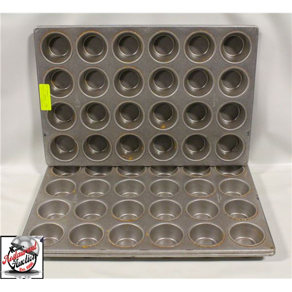 3 CHICAGO METALLIC 24 COMPARTMENT MUFFIN PANS