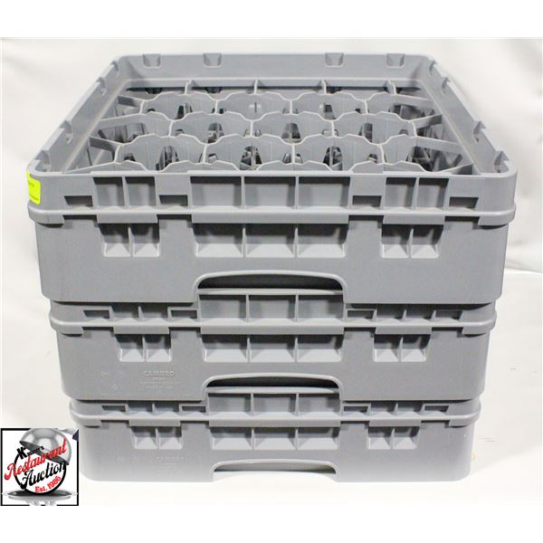 3 NEW CAMBRO 20 COMPARTMENT DISHWASHER RACKS