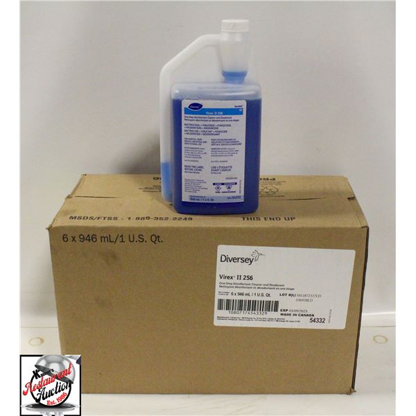 CASE OF DIVERSY VIREX 256 DISINFECTANT CLEANER