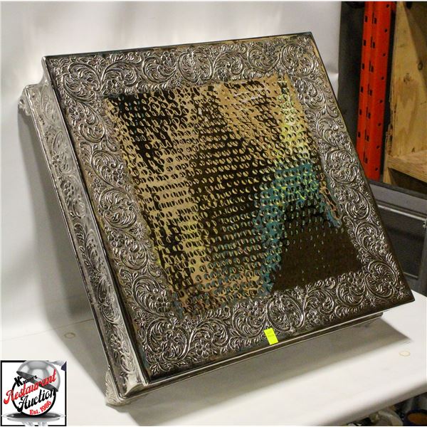 NEW IN BOX CHROME FINISH SQUARE CAKE DISPLAY