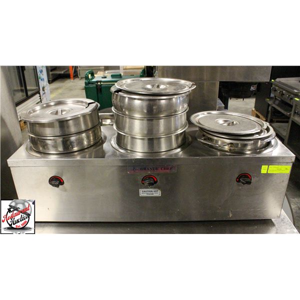 GRNADE CHEF 3-WELL SOUP WARMER