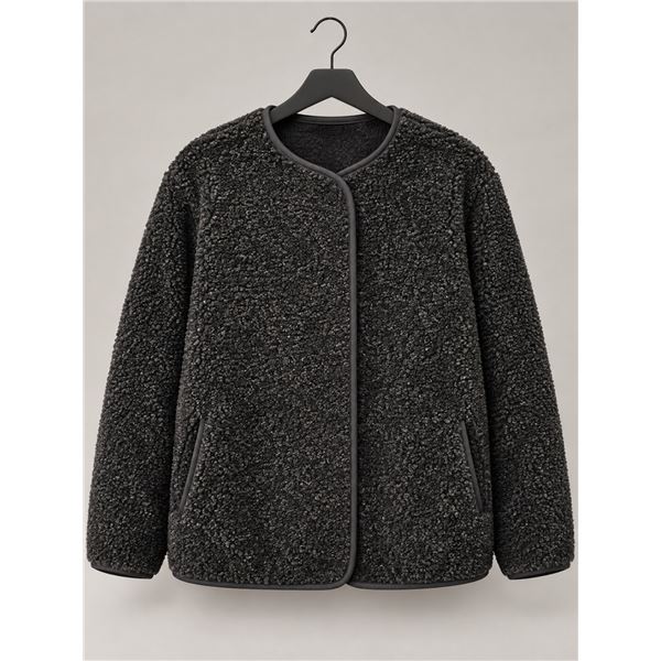 Uniqlo Women’s Pile-Lined Fleece Jacket – Black – Size- XL