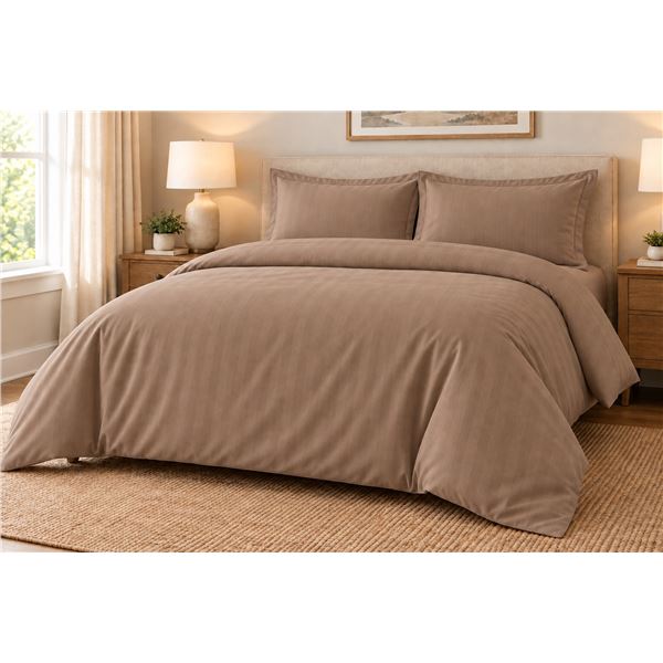 Sunset 320 Luxury Weave Duvet Cover Set – Chocolate Brown – King Size