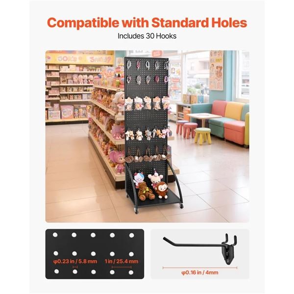 Brand New - Pegboard Display Stand JOY502 - 23.7x66 Inch Plate