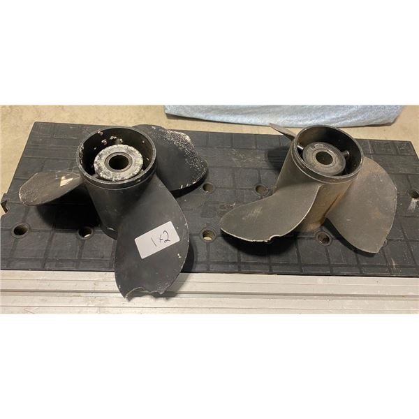 2 PROPELLERS FOR BOAT - ENDS CHIPPED AS SEEN