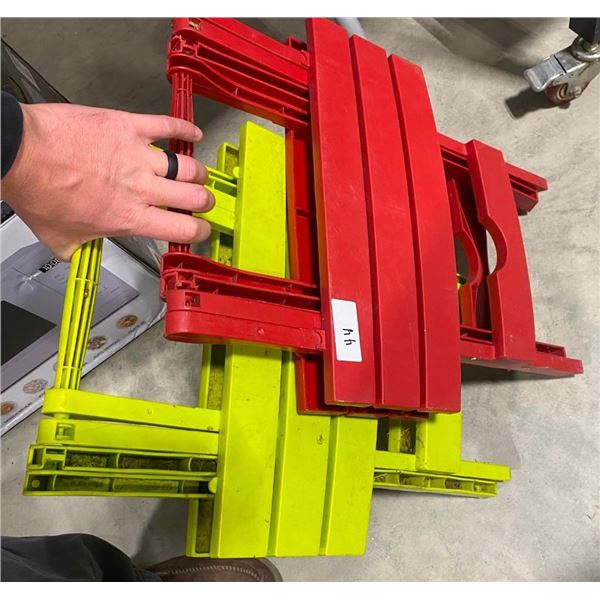 TWO PLASTIC OUTDOOR END STANDS