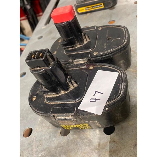TWO DEWALT 18V DRILL BATTERIES