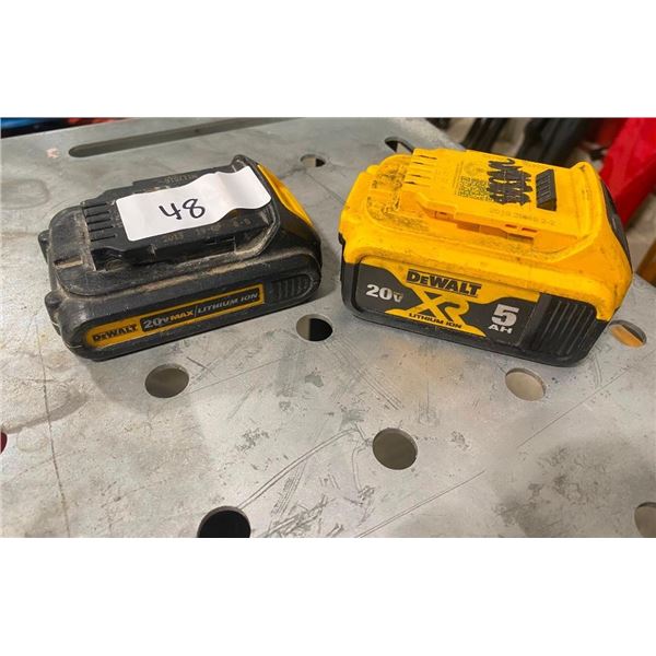 TWO DEWALT DRILL BATTERIES