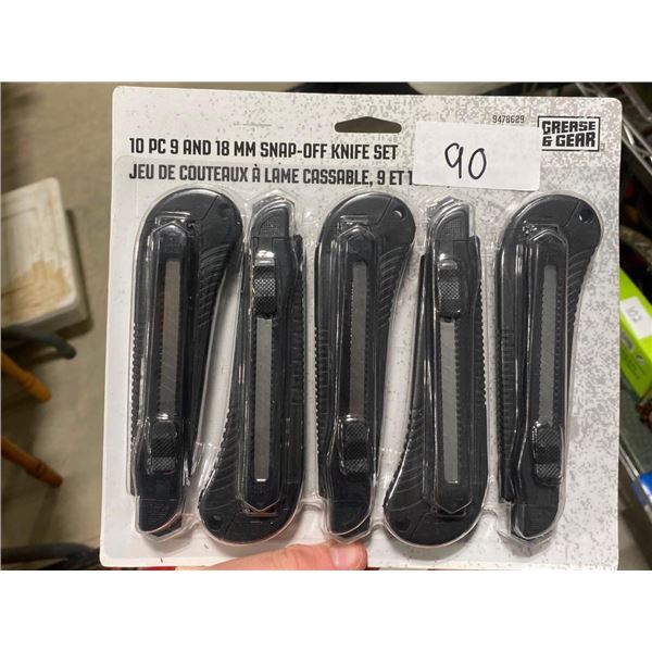 10PC UTILITY KNIFE SET