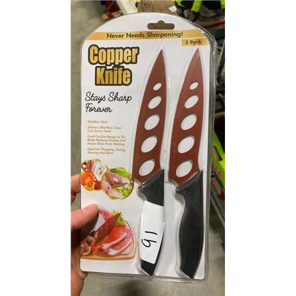 2 COPPER KITCHEN KNIVES
